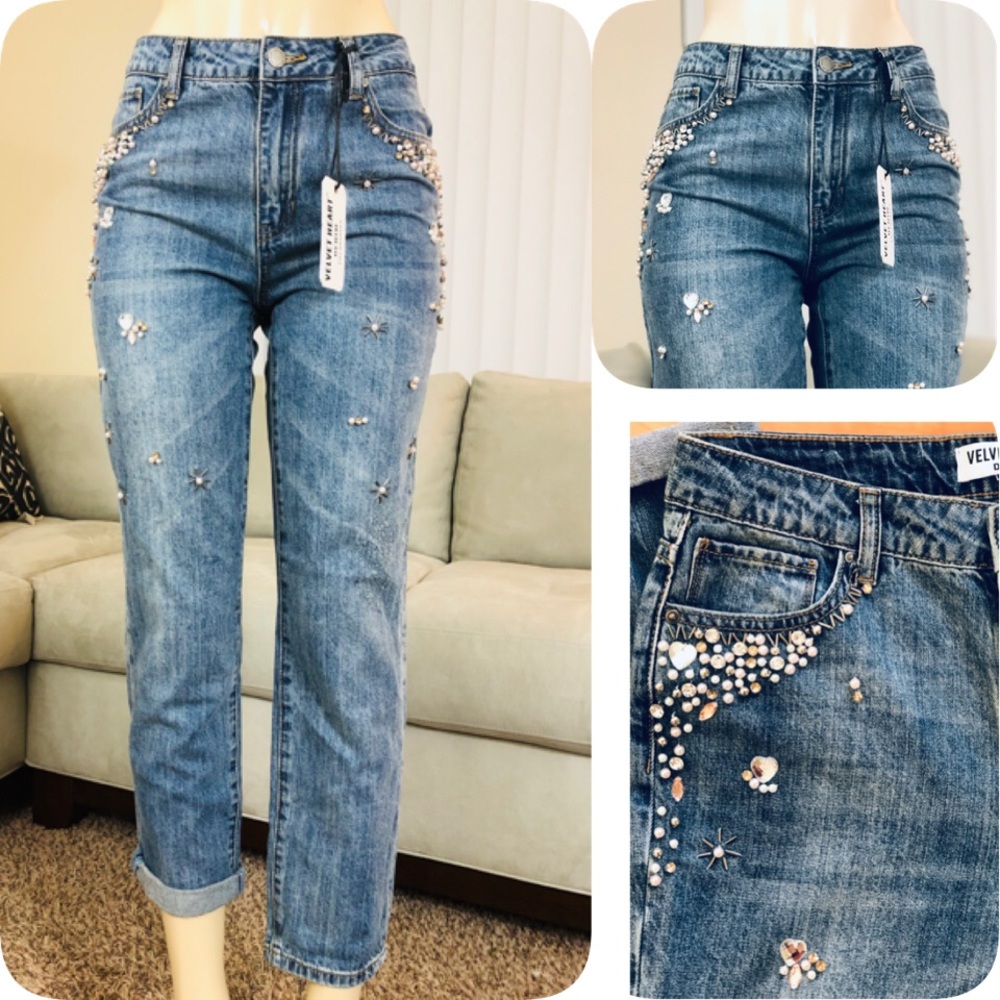 NWT VELVET HEART MATTIE RELAXED CROP JEANS…